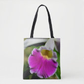 Tote Bag Centre de fleurs d'orchidées pourpres (Devant)