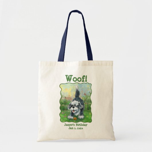 Tote Bag Centre Shaggy Sheep Chien (Devant)