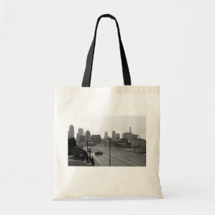 Tote Bag Centre-ville de Kansas City Skyline - Photo noir e
