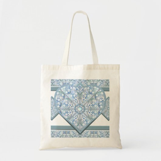 Tote Bag Céramique Lace Bleu clair (Devant)