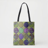 Tote Bag Cercle Abstrait Vert Violet (Devant)