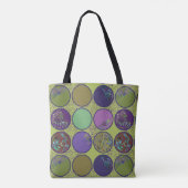 Tote Bag Cercle Abstrait Vert Violet (Dos)