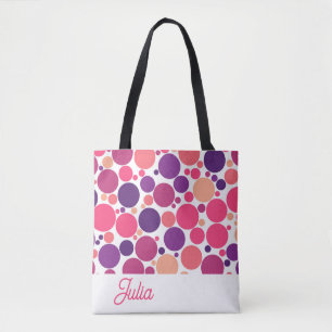 Tote Bag Cercle chaotique rose violet personnalisé