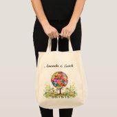 Tote Bag Cercle de Forêt Magique de l'Amour Mariage d'arbre (Devant (produit))