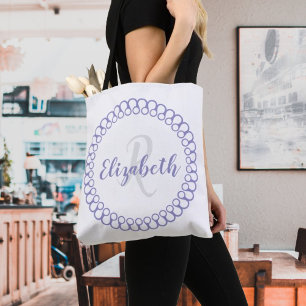 Tote Bag Cercle décoratif pourpre Personnaliser Monogram Fo