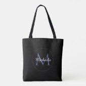 Tote Bag Cercle minimal moderne nom initial monogramme mode (Dos)