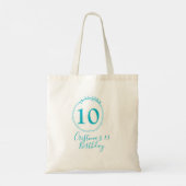 Tote Bag Cercle turquoise. Parties scintillant ronde 10e an (Dos)