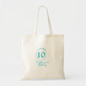 Tote Bag Cercle turquoise. Parties scintillant ronde 10e an (Devant)