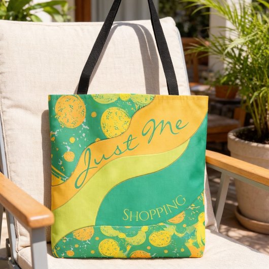 Tote Bag Cercles Abstraits Citron Et Vert