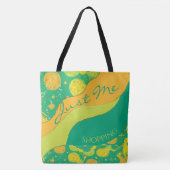Tote Bag Cercles Abstraits Citron Et Vert (Devant)