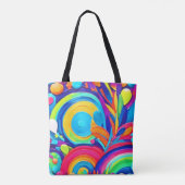 Tote Bag Cercles Abstraits colorés Peinture (Dos)
