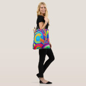 Tote Bag Cercles Abstraits colorés Peinture (Sur le modèle)
