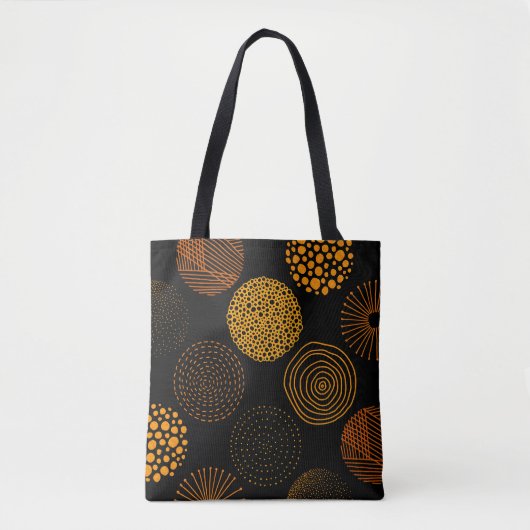 Tote Bag Cercles Abstraits géométriques or (Devant)