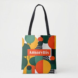 Tote Bag Cercles Abstraits rétro lumineux Fourre-tout