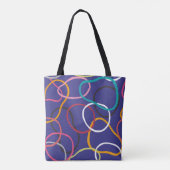 Tote Bag Cercles, bandes abstraites sans couture motif vint (Dos)
