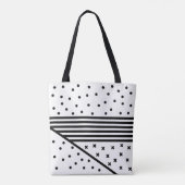 Tote Bag Cercles, bandes et croix Motif monochrome (Dos)