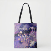 Tote Bag Cercles bleu pourpre (Devant)