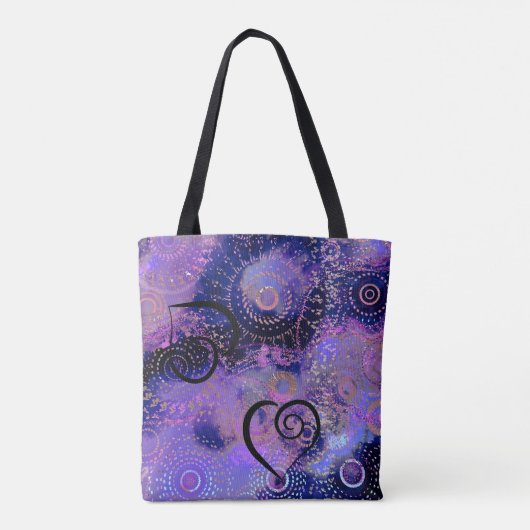 Tote Bag Cercles bleu pourpre (Dos)