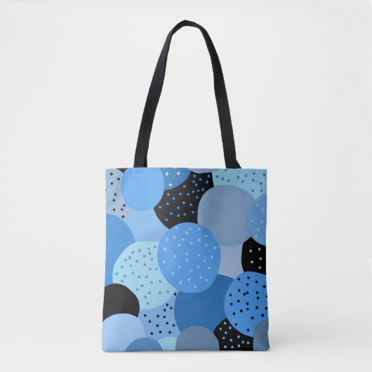 Tote Bag Cercles bleus Abstraits (Devant)