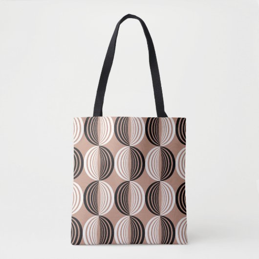 Tote Bag Cercles Brown géométriques Conception transparente (Devant)