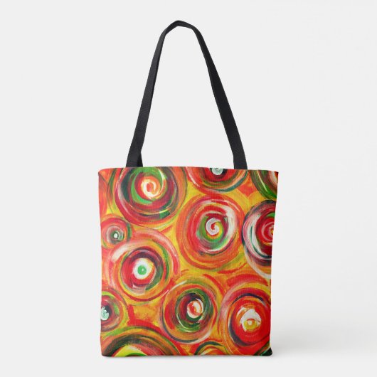 Tote Bag Cercles chauds et torsades Abstraits originaux (Dos)