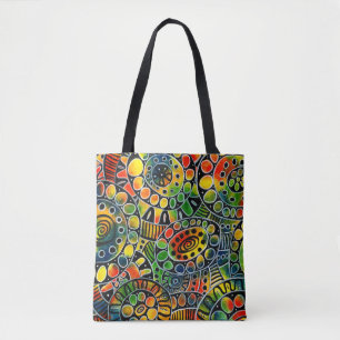 Tote Bag Cercles colorés vifs et ovales Original Abstrait