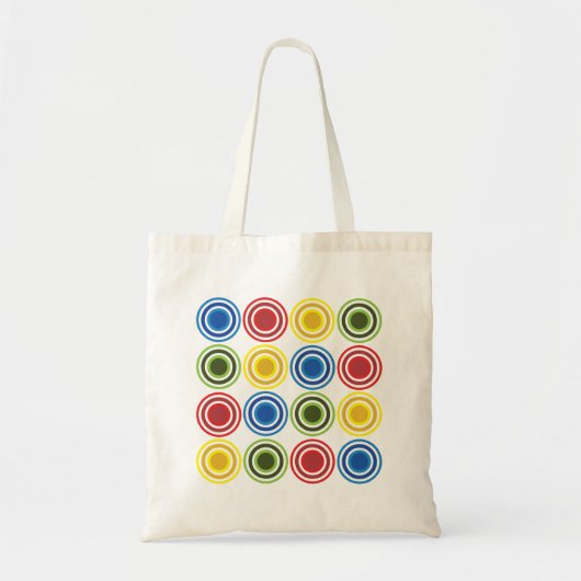 Tote Bag Cercles concentrés colorés Géométriques (Devant)