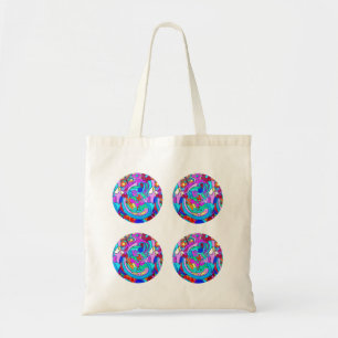 Tote Bag cercles d'amour hippie rétro super