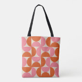 Tote Bag Cercles demi siècle rose et orange (Dos)