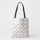 Tote Bag Cercles Dorés & Blanc Classique Moderne Tendance C (Devant)