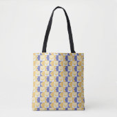 Tote Bag Cercles en violet et jaune (Devant)