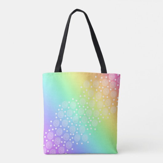Tote Bag Cercles et points de dégradé arc-en-ciel (Dos)