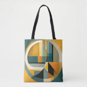 Tote Bag Cercles et rectangles d'abstraction géométriques r (Devant)
