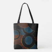 Tote Bag Cercles Géométriques Abstraits Paillettes Or Feuil (Dos)