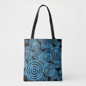 Tote Bag Cercles hypnotisants - bleu (Devant)