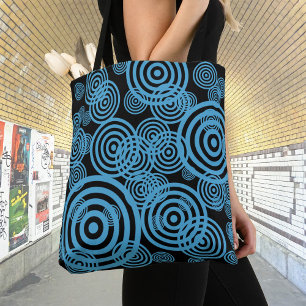 Tote Bag Cercles hypnotisants - bleu