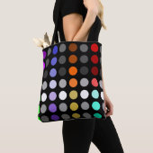 Tote Bag Cercles lumineux géométriques Conception multicolo (De près)