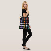 Tote Bag Cercles lumineux géométriques Conception multicolo (Sur le modèle)