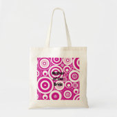 Tote Bag Cercles rétro concentrés rose et blanc (Devant)