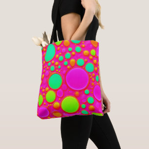 Tote Bag Cercles roses et verts