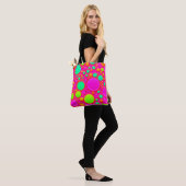 Tote Bag Cercles roses et verts (Sur le modèle)