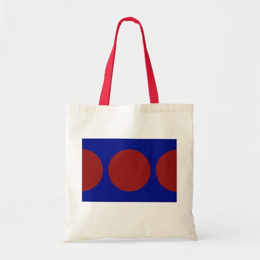 Tote Bag Cercles rouges sur fond bleu (Devant)