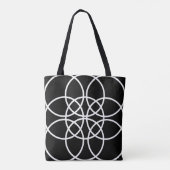 Tote Bag Cercles spiraux blancs (Dos)