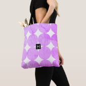 Tote Bag Cercles violets modernes | Monogramme (De près)