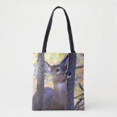 Tote Bag Cerf à queue blanche mignonne (2 côtés) (Devant)