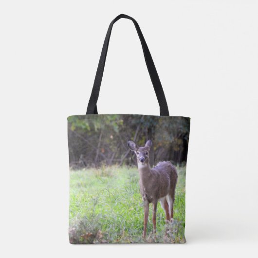 Tote Bag Cerf à queue blanche mignonne (2 côtés) (Dos)