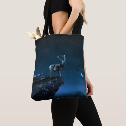 Tote Bag cerf au clair de lune (De près)