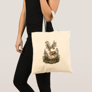 Tote Bag Cerf aux fleurs sauvages