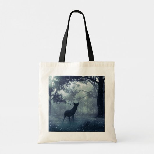 Tote Bag Cerf avec Antlers dans une forêt ombragée (Dos)