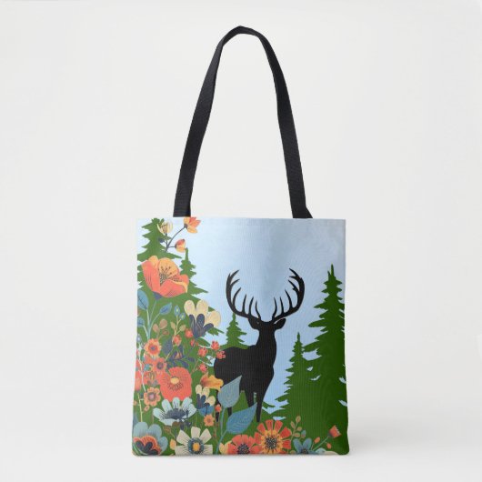 Tote Bag Cerf avec Big Rack Out Forest Blue Sky (Devant)